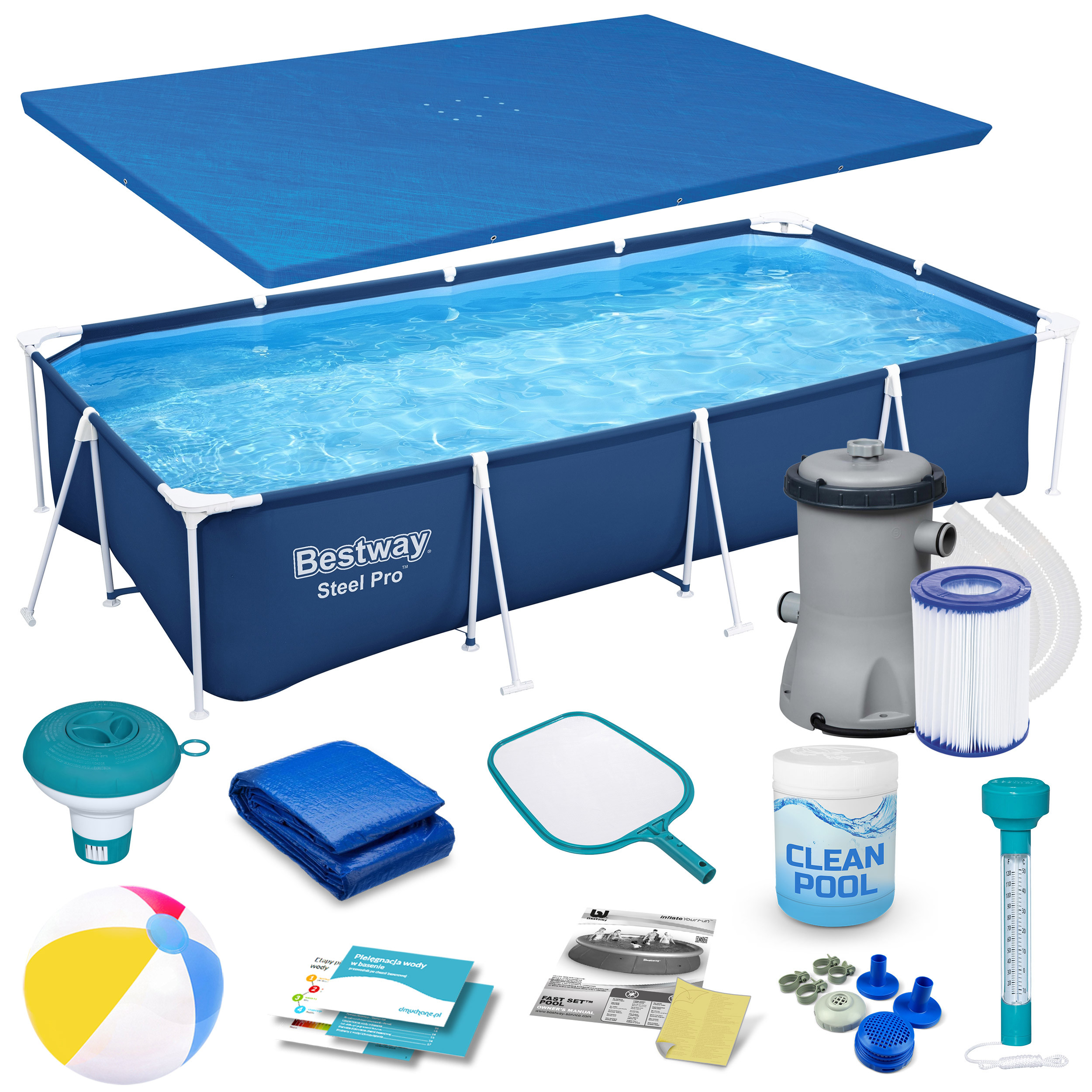 Basen ogrodowy stelażowy 400x211x81cm Bestway zestaw