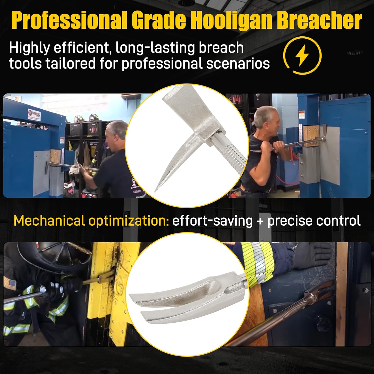 30 Halligan Tool, Halligan Bar with Carry Strap for Fire Rescue, Tactical Breaching & Emergency Entry