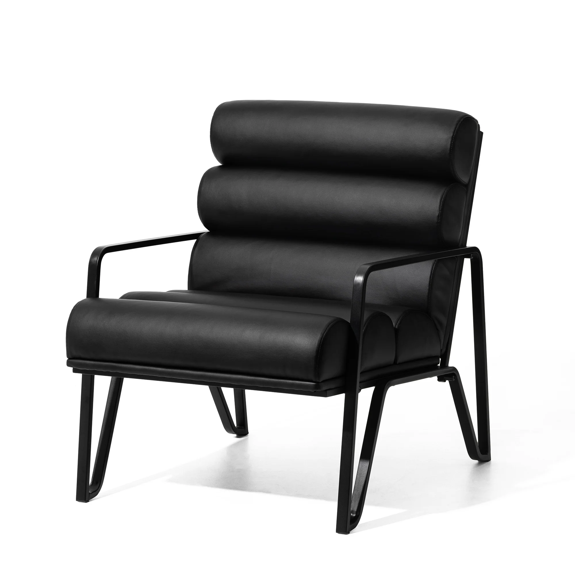 Glitzhome 26.75W Modern Comfy PU Leather Accent Chair with Metal Frame