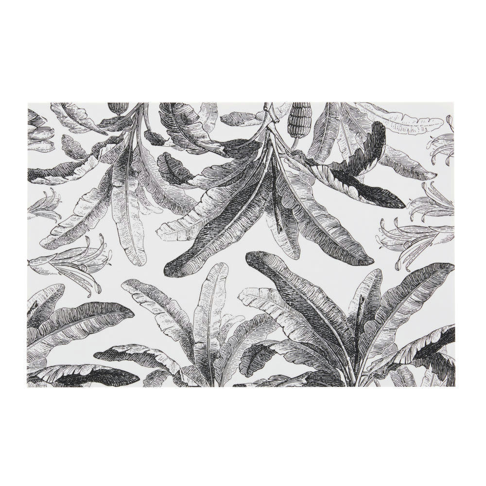 PALMELA - Set de table en vinyle imprimé bananiers noirs et blancs