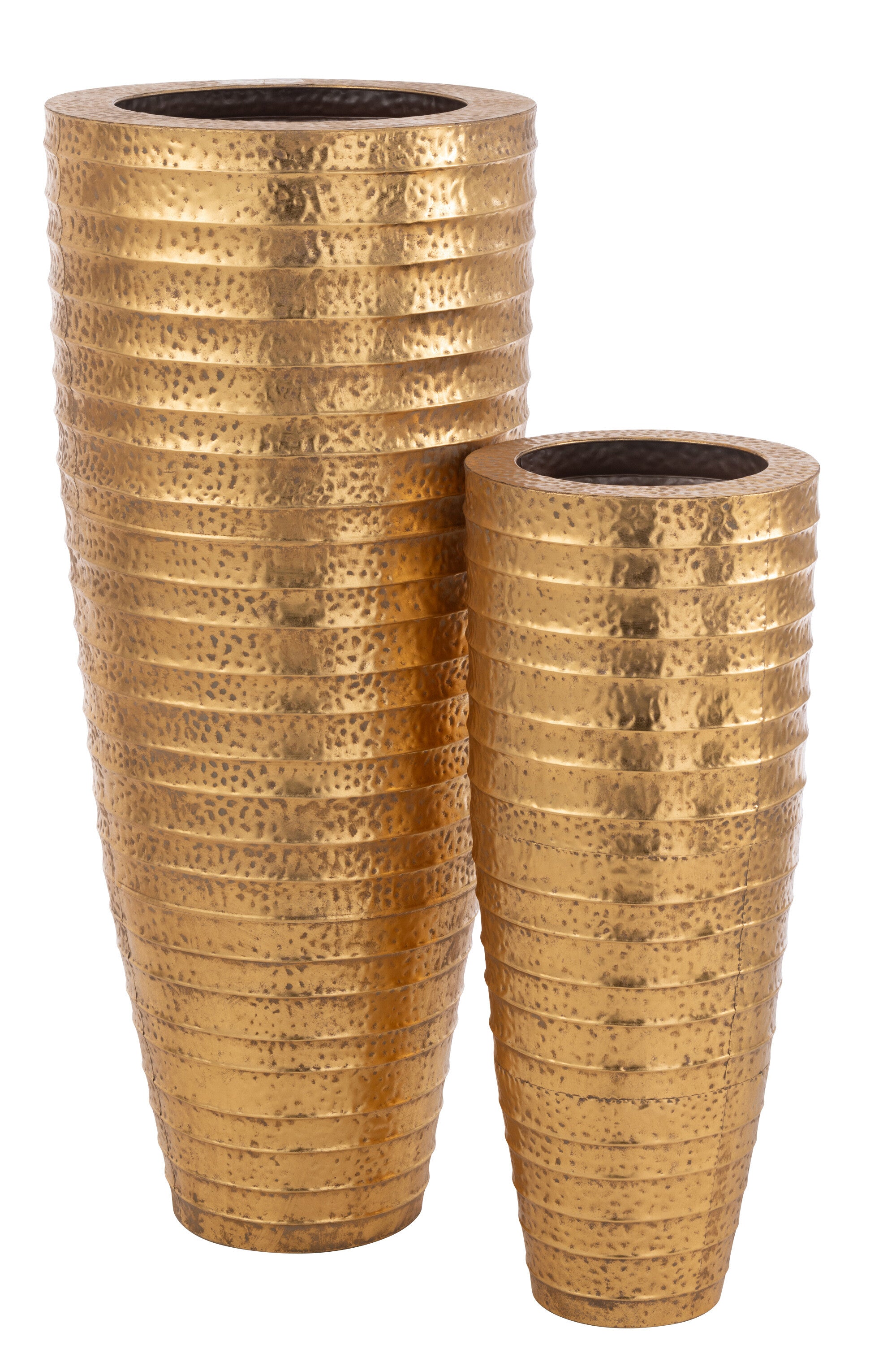 J-Line vaas Egypte - metaal - goud - 2 stuks - 122 cm hoog