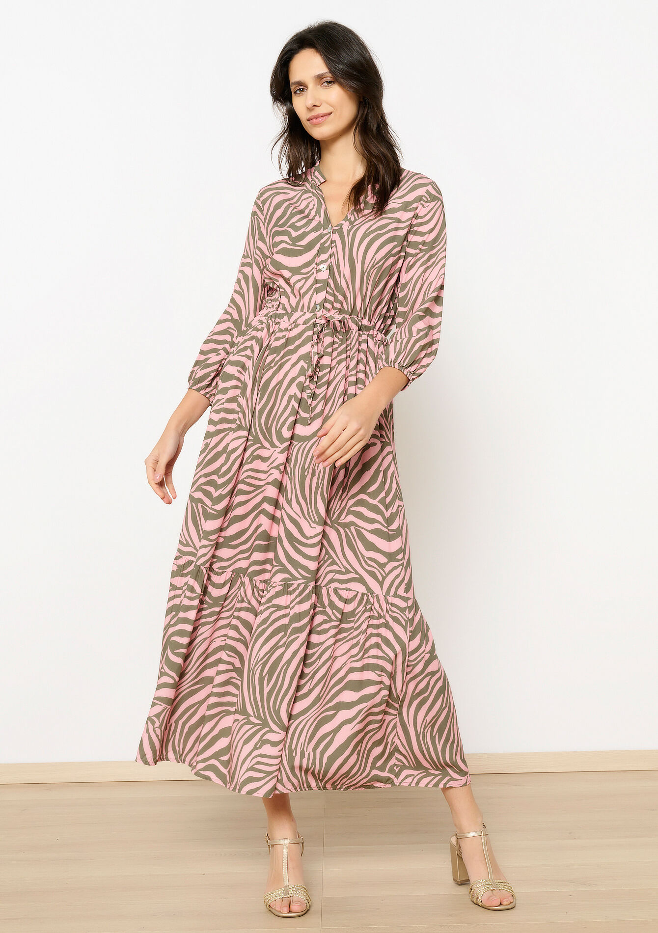 Maxi-jurk met zebranprint