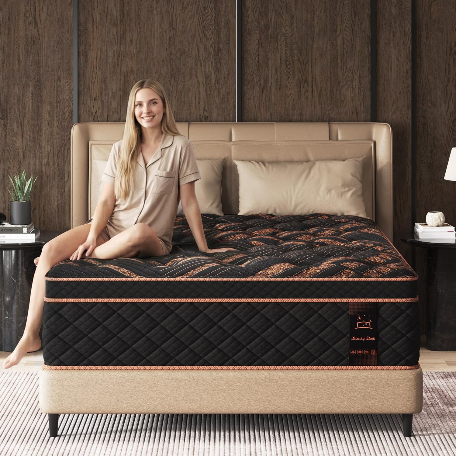 Quenn Hybrid Mattress 14 Inch, Medium Firm Gel Memory Foam & Pocket Springs - Motion Isolation & Pressure Relief for Back & Side Sleepers, CertiPUR-US Certified, 100 Night Trial