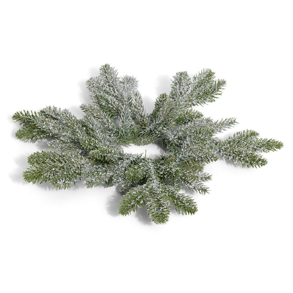 Couronne de No&euml;l enneigée forme flocon de neige Ø40cm