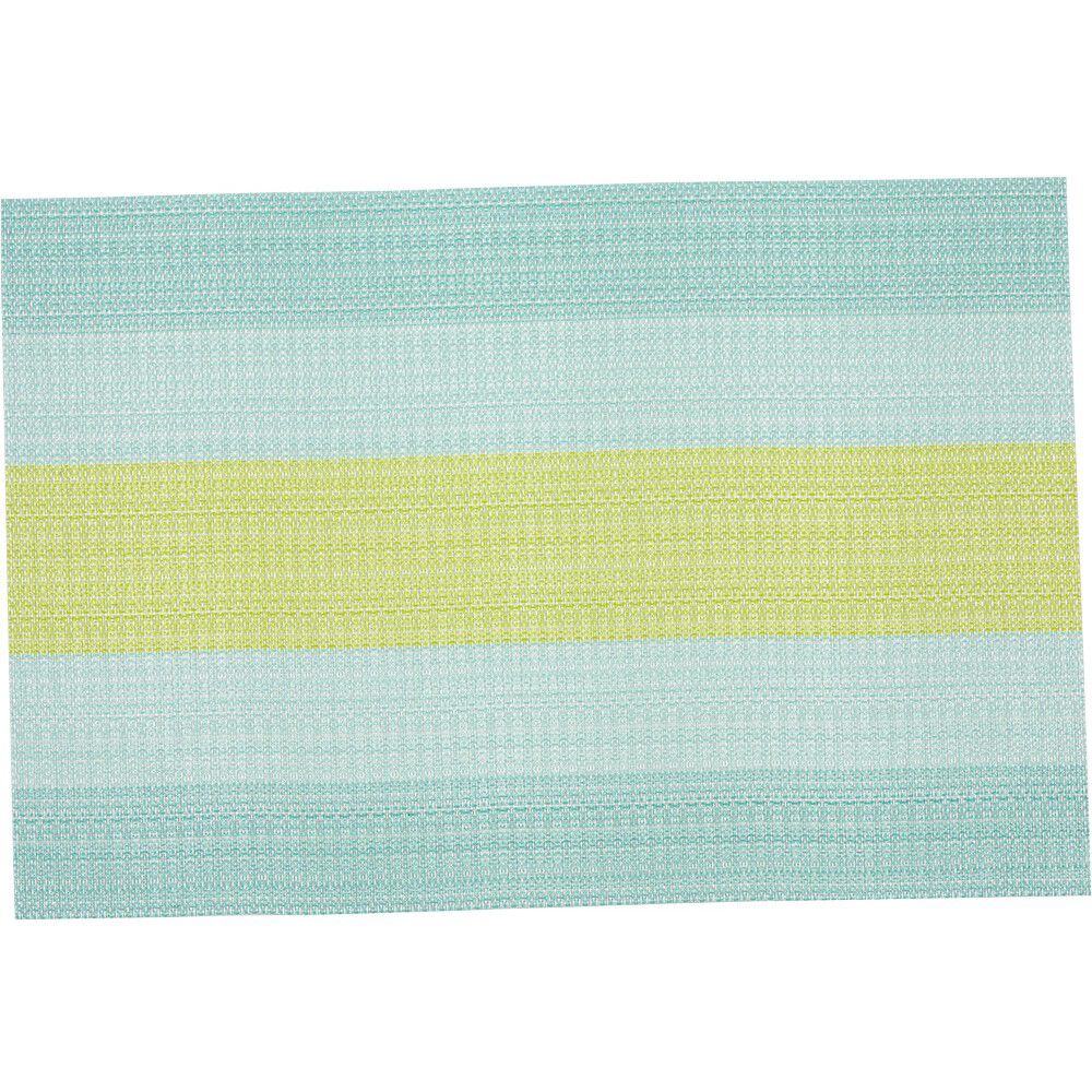 Set de table rectangulaire pvc rayure bleu jaune
