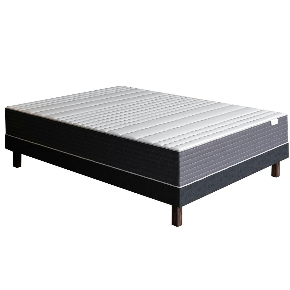 ENSEMBLE MEMO SUPREME - Ensemble Matelas 90x190 Mémoire de forme - Mousse Ergo + Sommier
