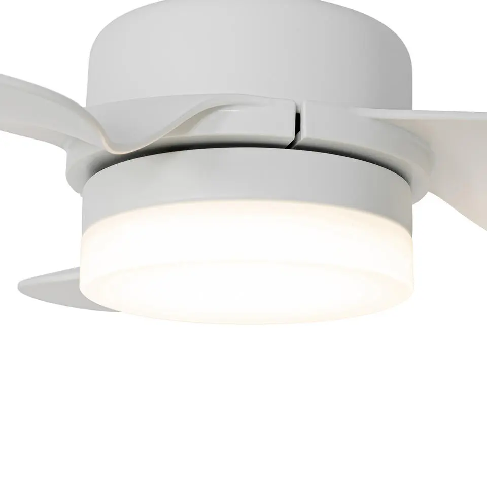 Qazqa plafondventilator yuki wit ge?ntegreerde led