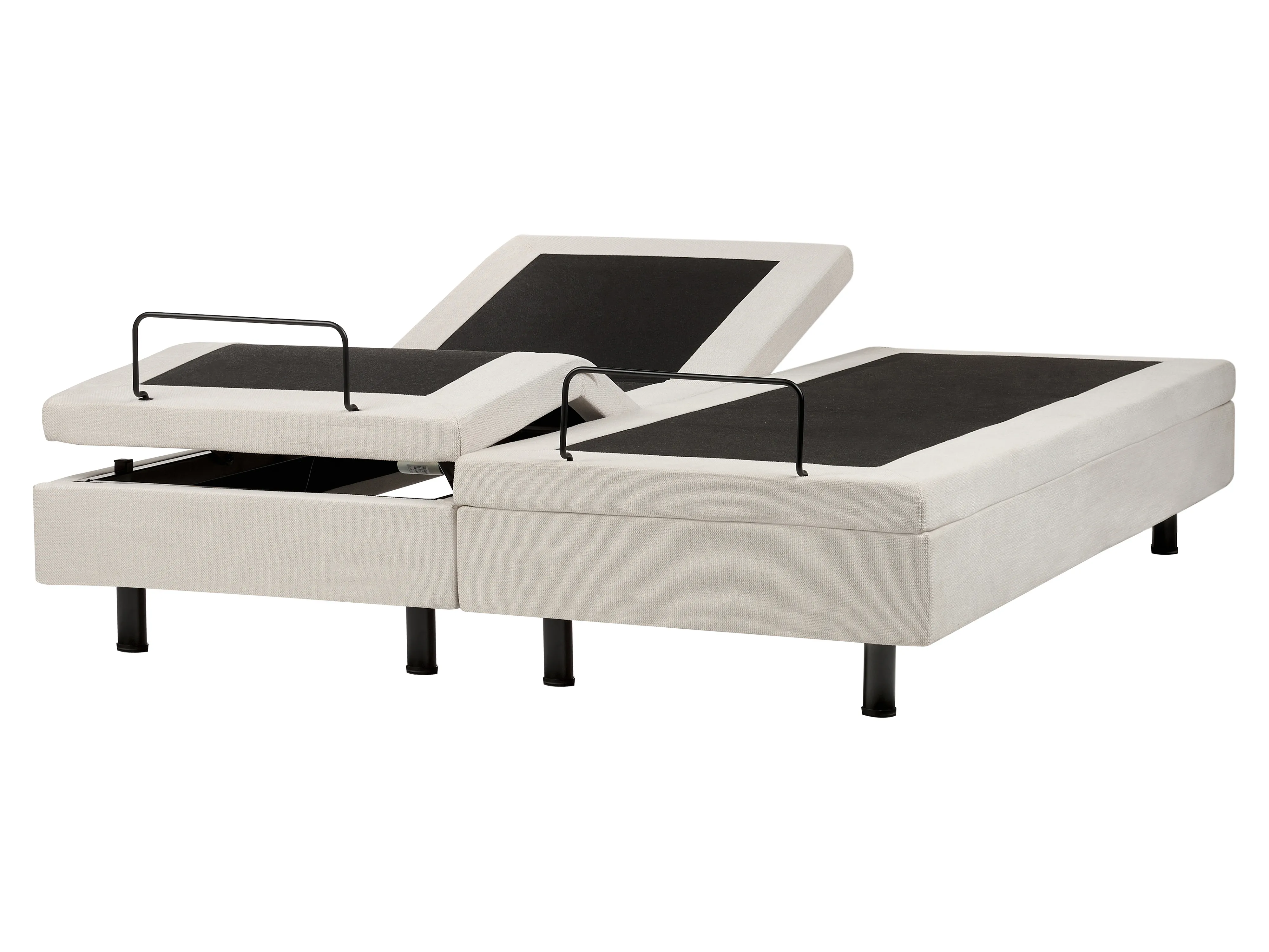 Adjustable Bed without Headboard Fabric CASTELLAN 160 x 200 cm (EU King Size) Light Beige