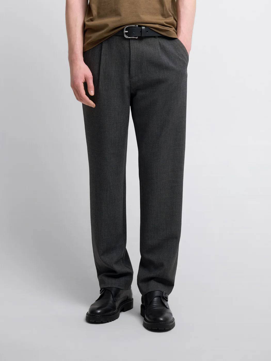 Chino à pinces chiné