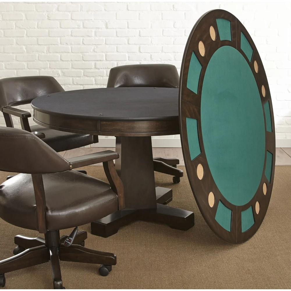 Steve Silver Reynolds Walnut Wood 52-inch 2-in-1 Round Game Table