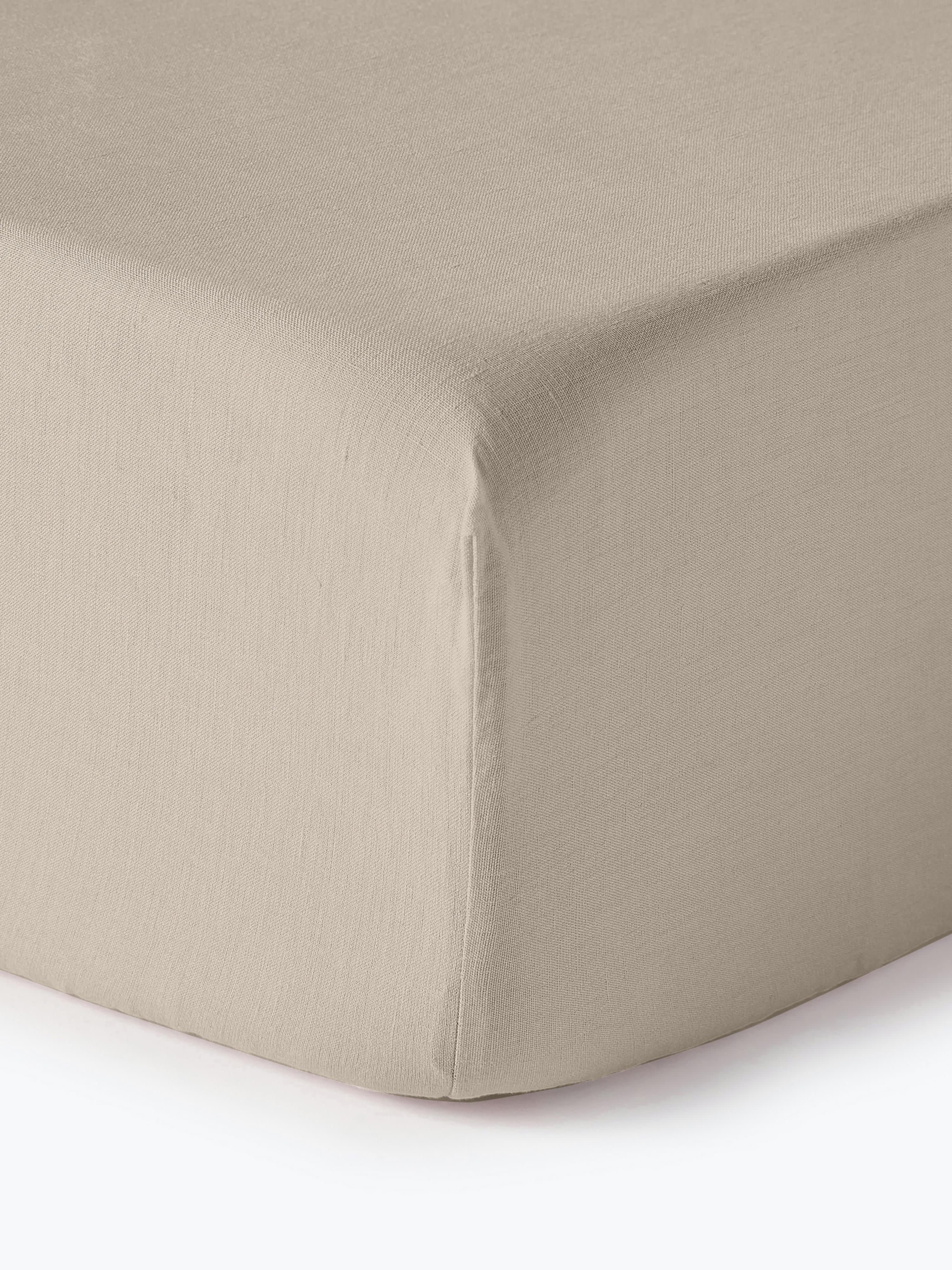 Boxspring-Spannbettlaken Airy, gewaschenes Leinen