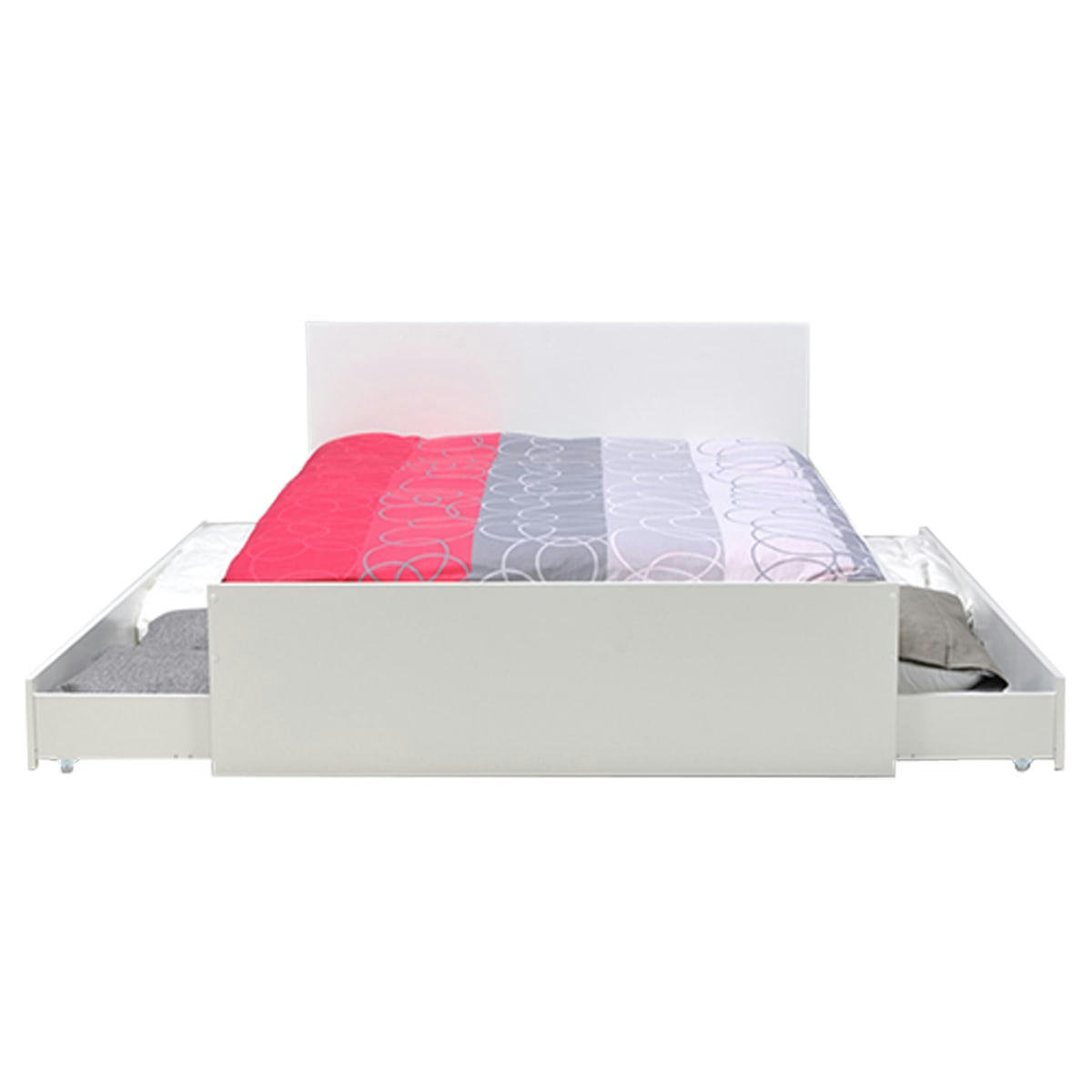 - Lit 140x200 inclus 2 tiroirs oslo blanc