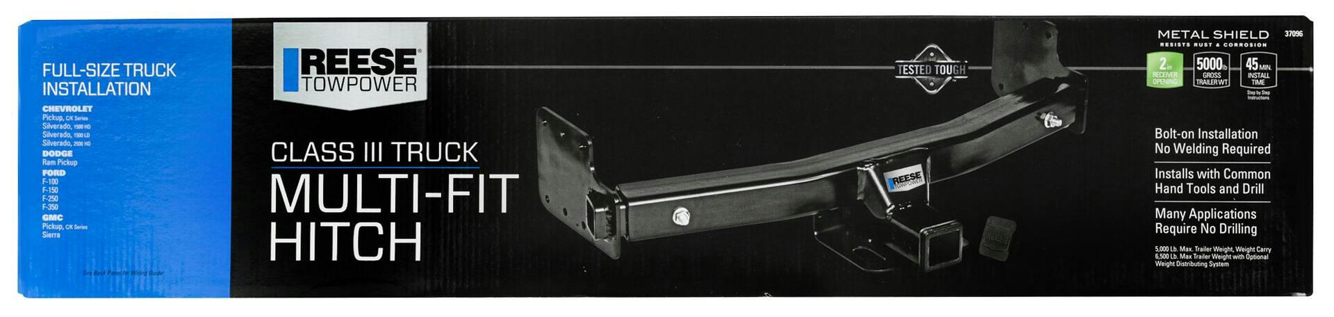 REESE Towpower Class-III/IV Multi-Fit Trailer & Towing Hitch with 2-in Reciever