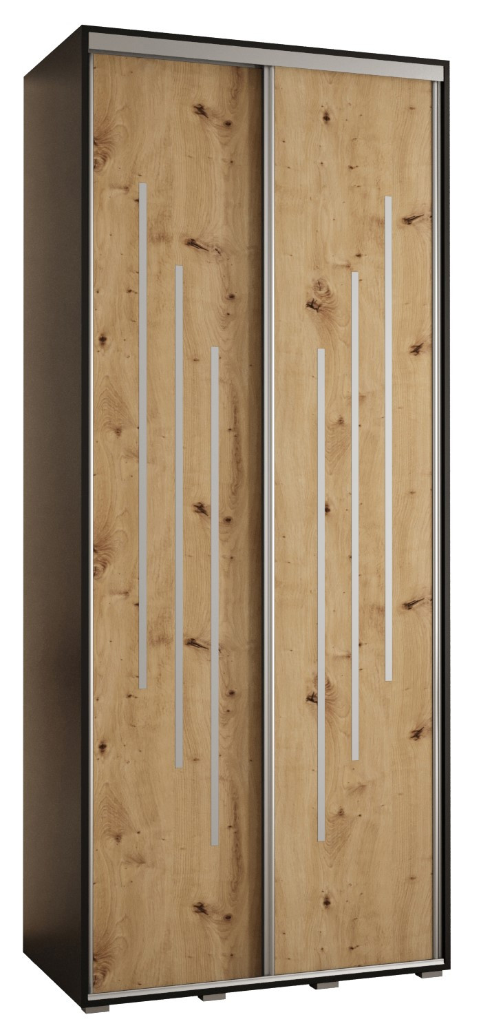 Szafa przesuwna 45 wysoka Davos 8 100 czarny artisan srebny