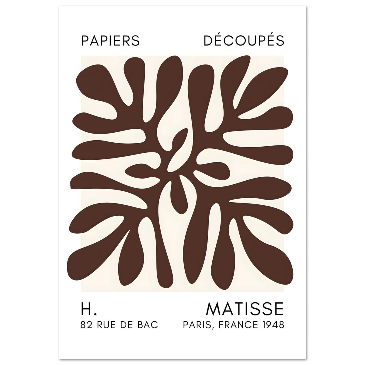 Artfulprints Poster Matisse - Deep ocean brown  - 70x100 cm - Bruin
