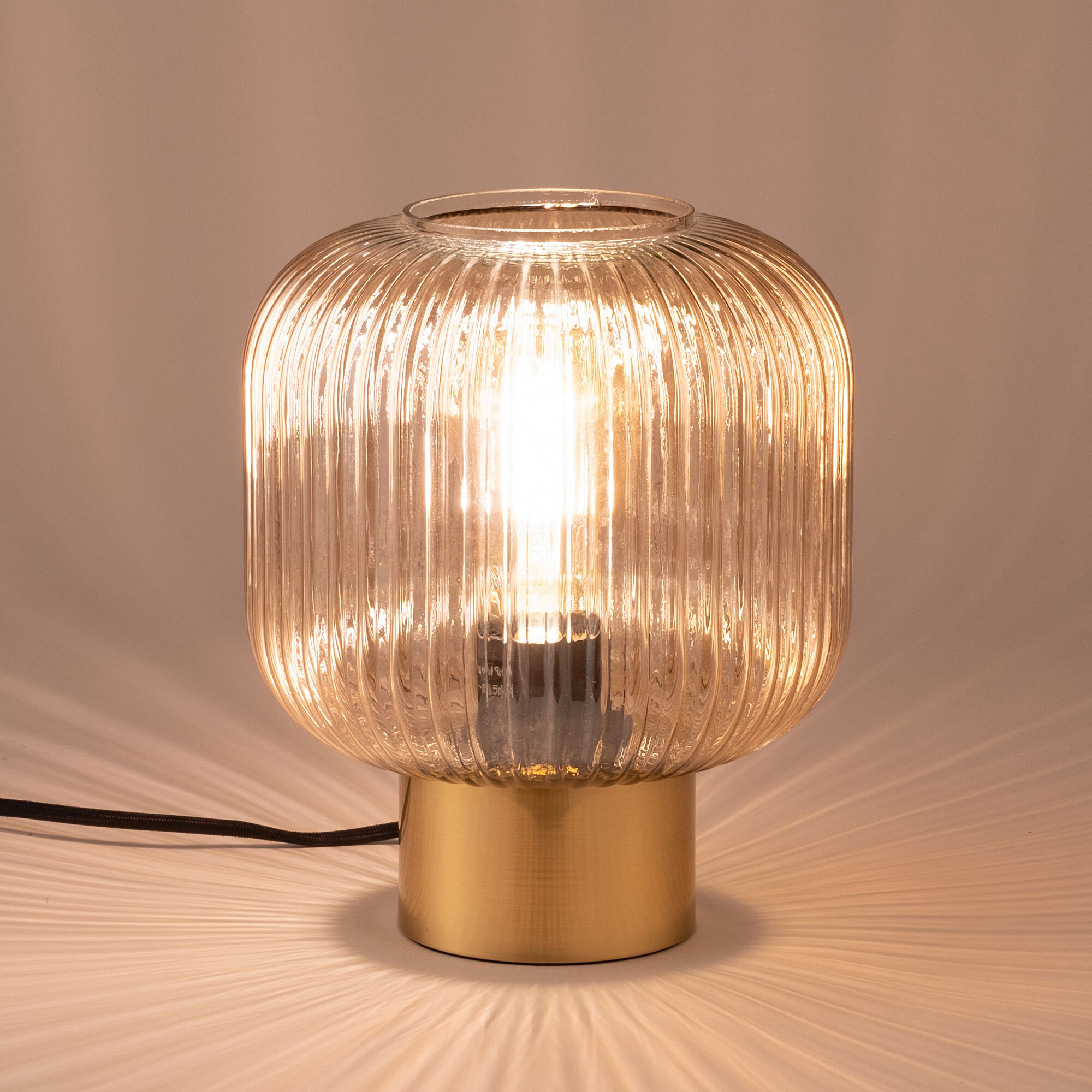 MALOTO - Lampe à poser en verre D20cm - marron ambré