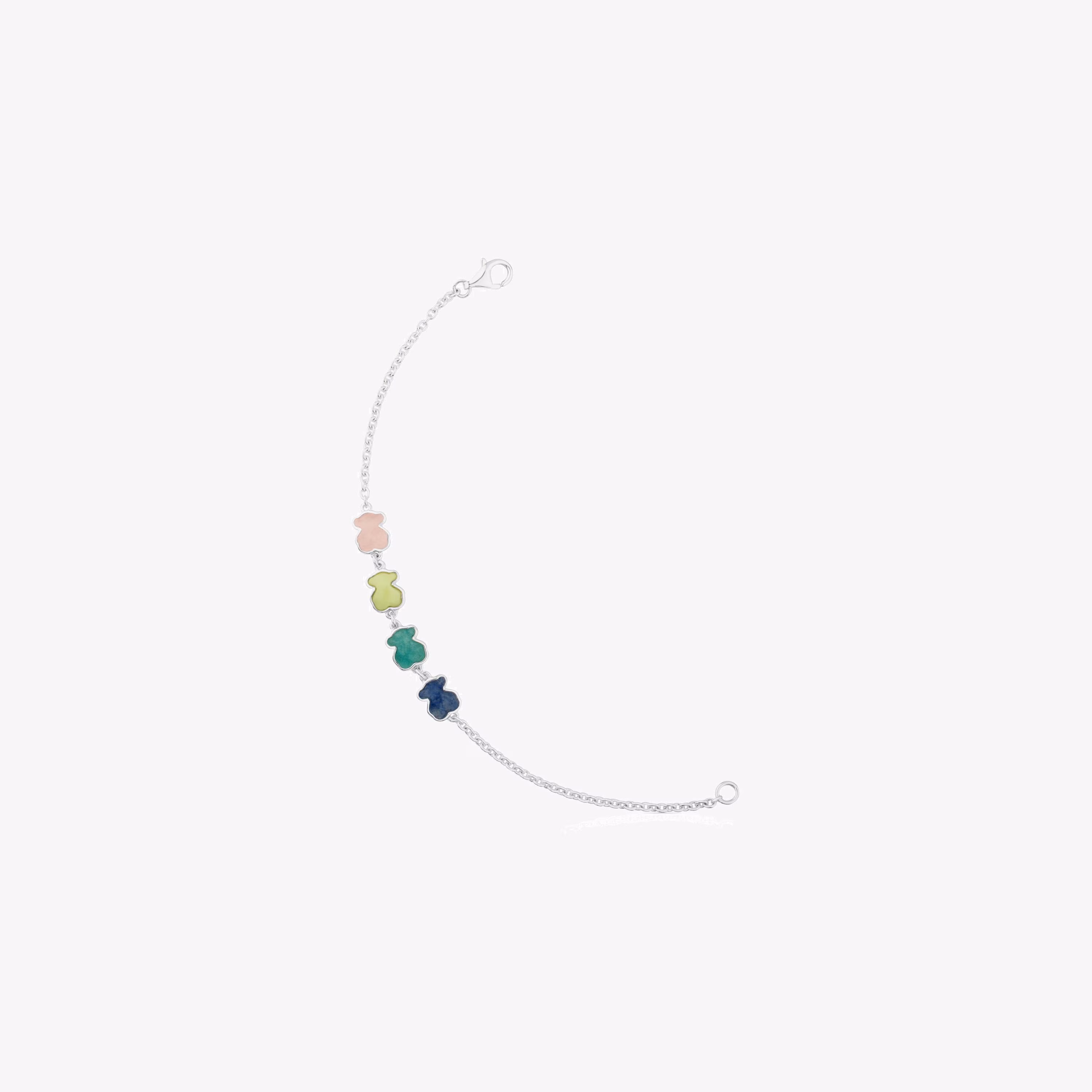 Pulsera de plata con cuatro gemas multicolor TOUS New Color