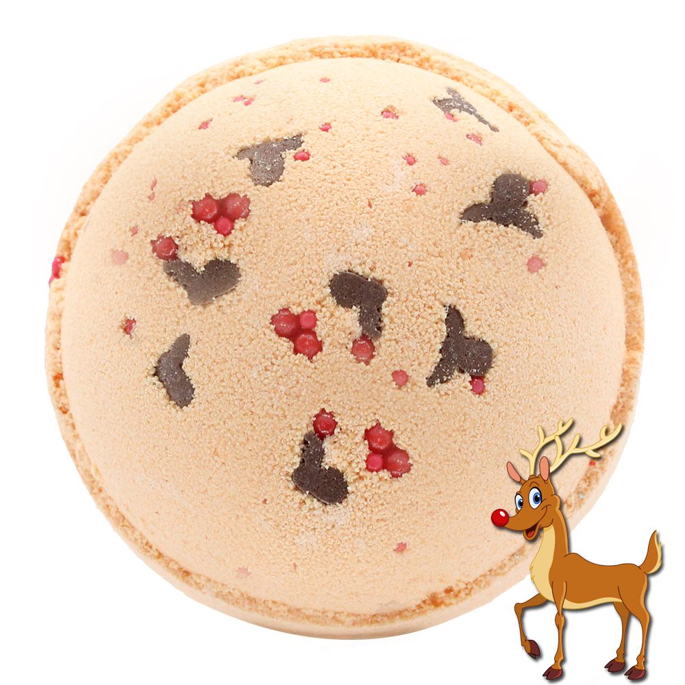 KDMD Reindeer and Red Nose Bath Bomb - Toffee & Caramel
