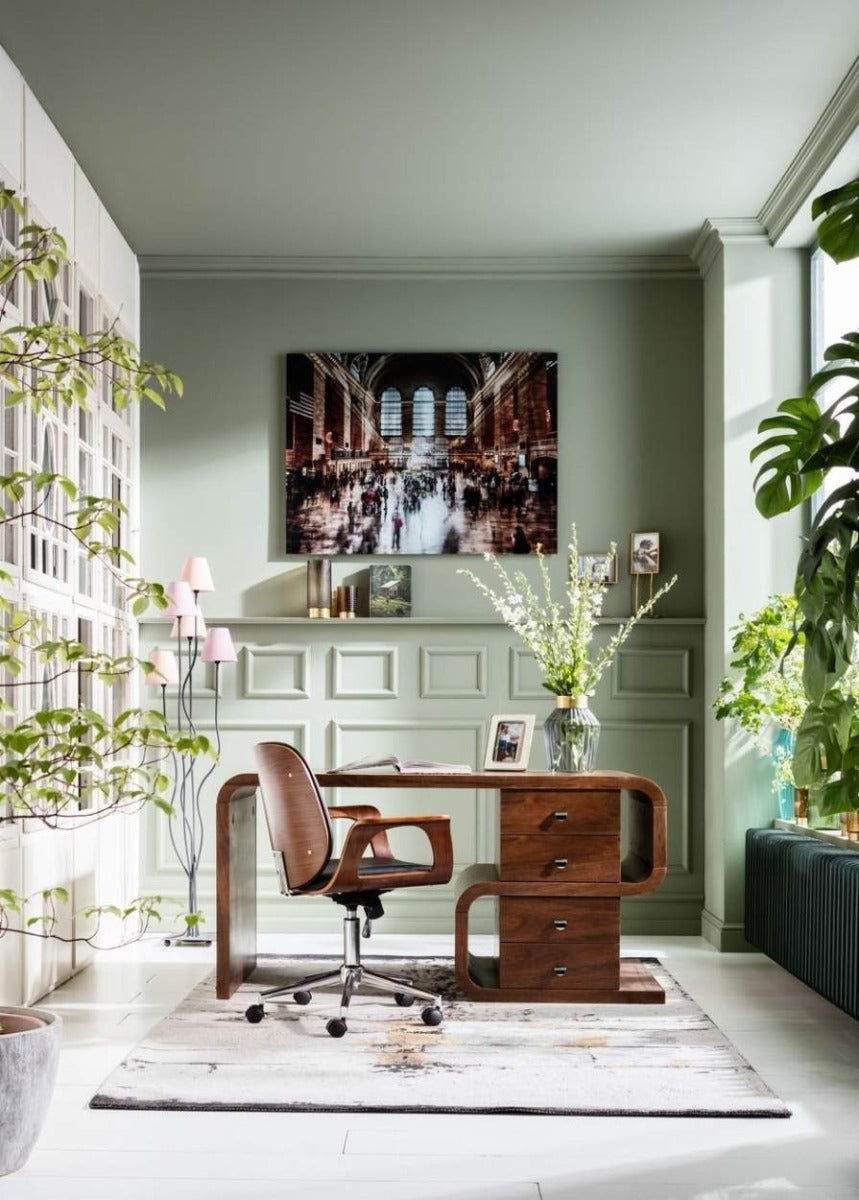 Kare Design Patron Walnut Bureaustoel - Kunstleer Zwart