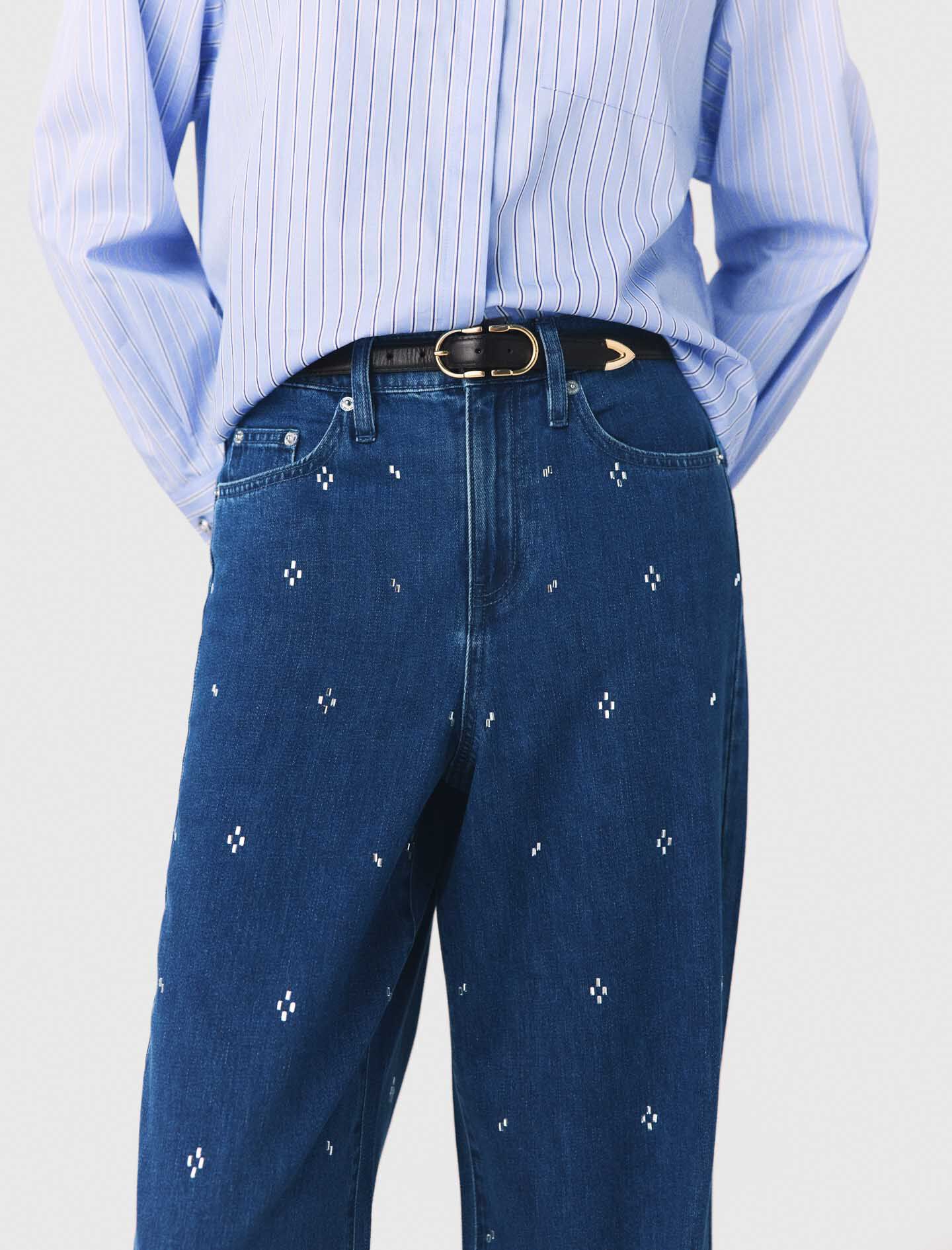 Jean large à strass