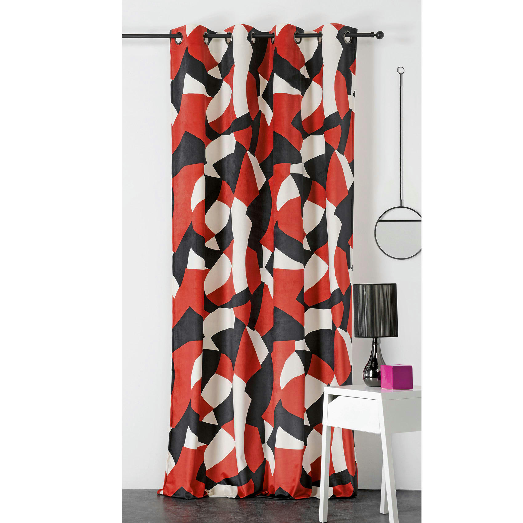 - Rideau d'ameublement camo polyester terracotta 145x240 cm