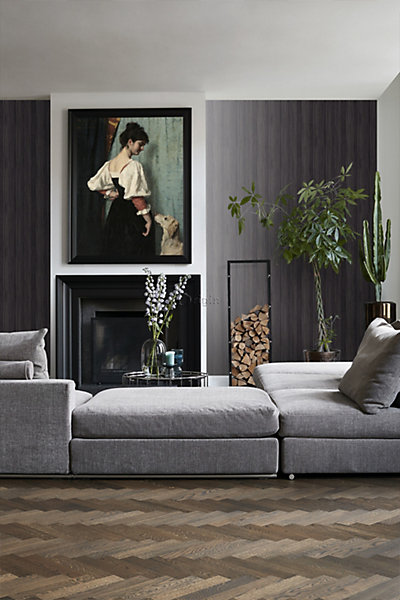 Origin Wallcoverings papier peint rayé violet foncé 53 cm x 10.05 m