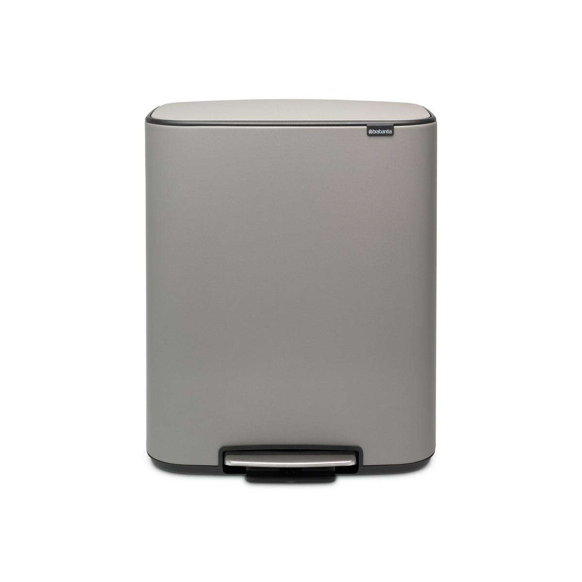 Brabantia Bo Pedaalemmer, met 2 binnenemmers, 2 x 30 liter - Mineral Concrete Grey