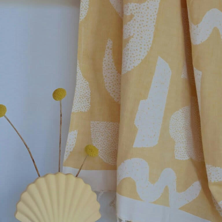 PIKATU - Fouta coton Pikatu Jaune 90x160 cm