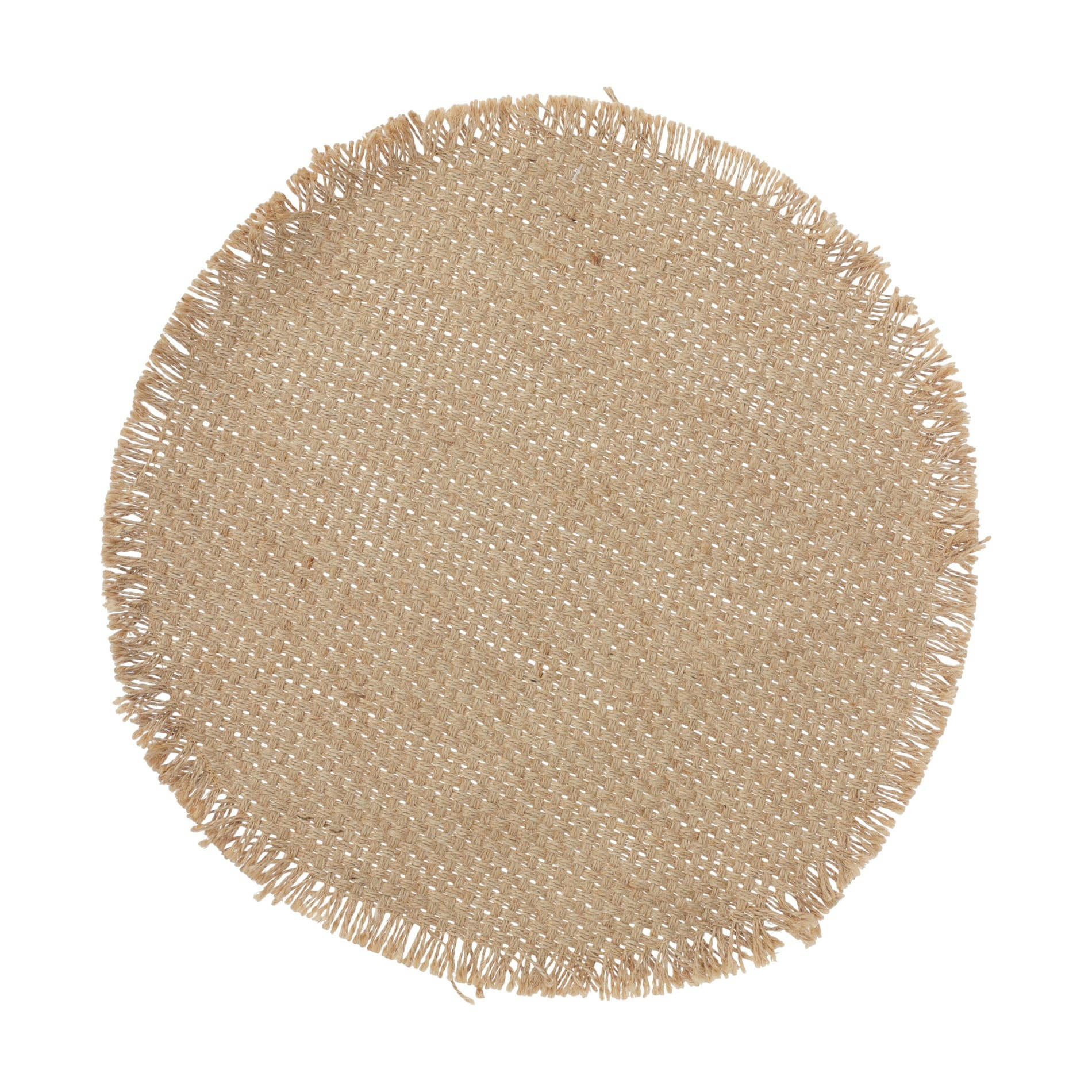 - Set de 2 sets de table ronds en jute beige naturel dia. 38 cm