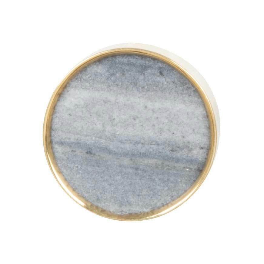 - Bouton de porte en acier gris et doré