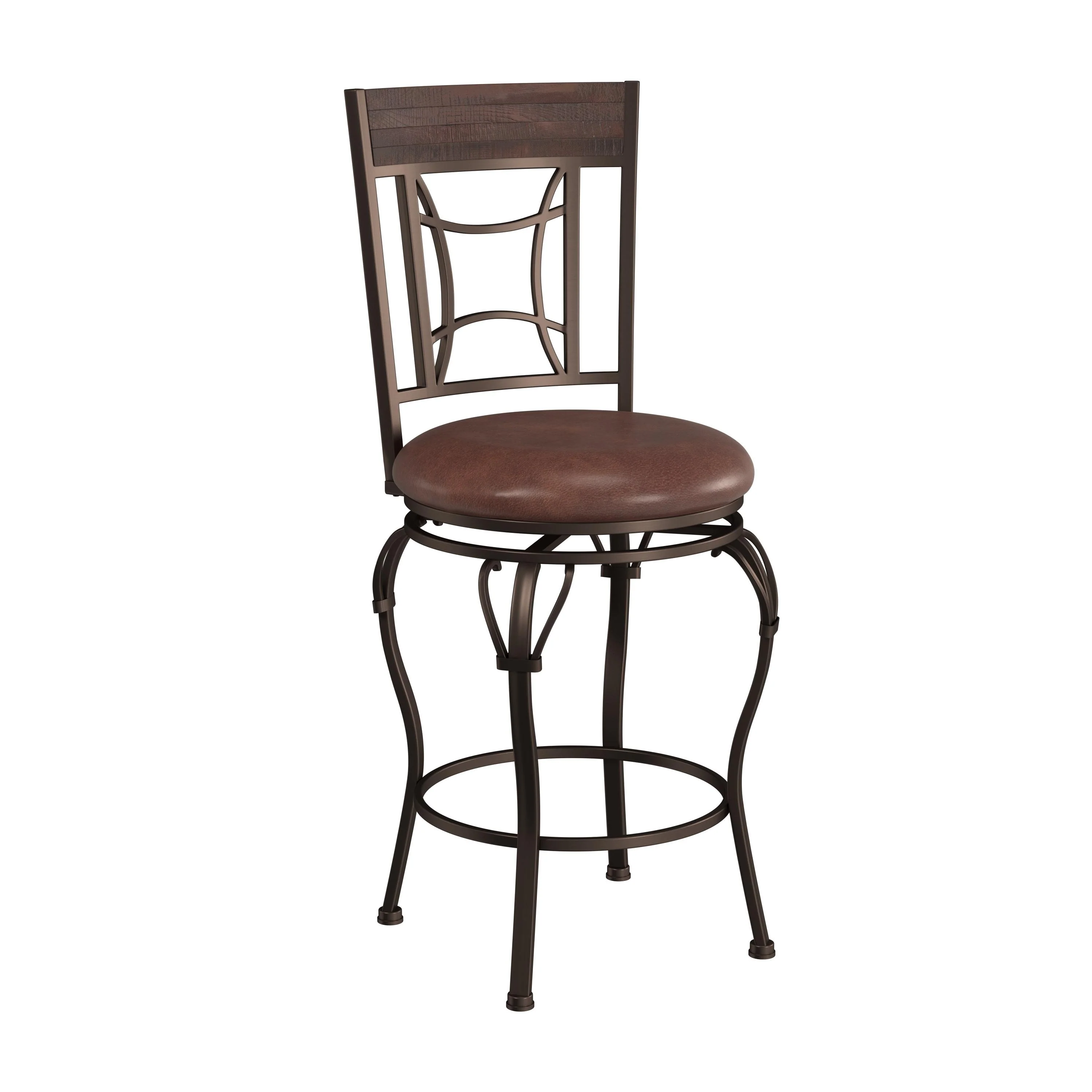 Hillsdale Furniture Granada Metal Swivel Stool, Dark Chestnut
