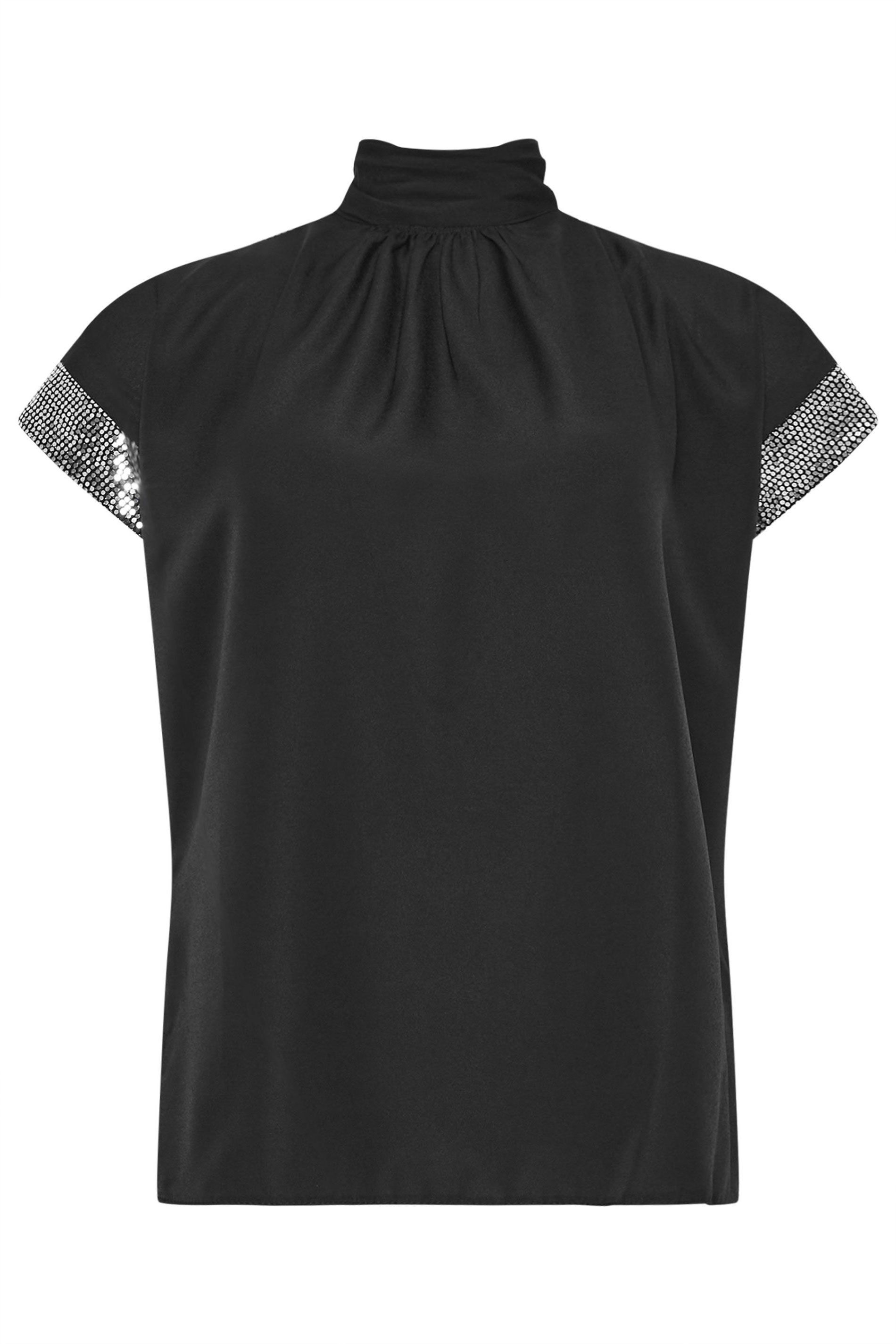M&Co Sequin Sleeve Top