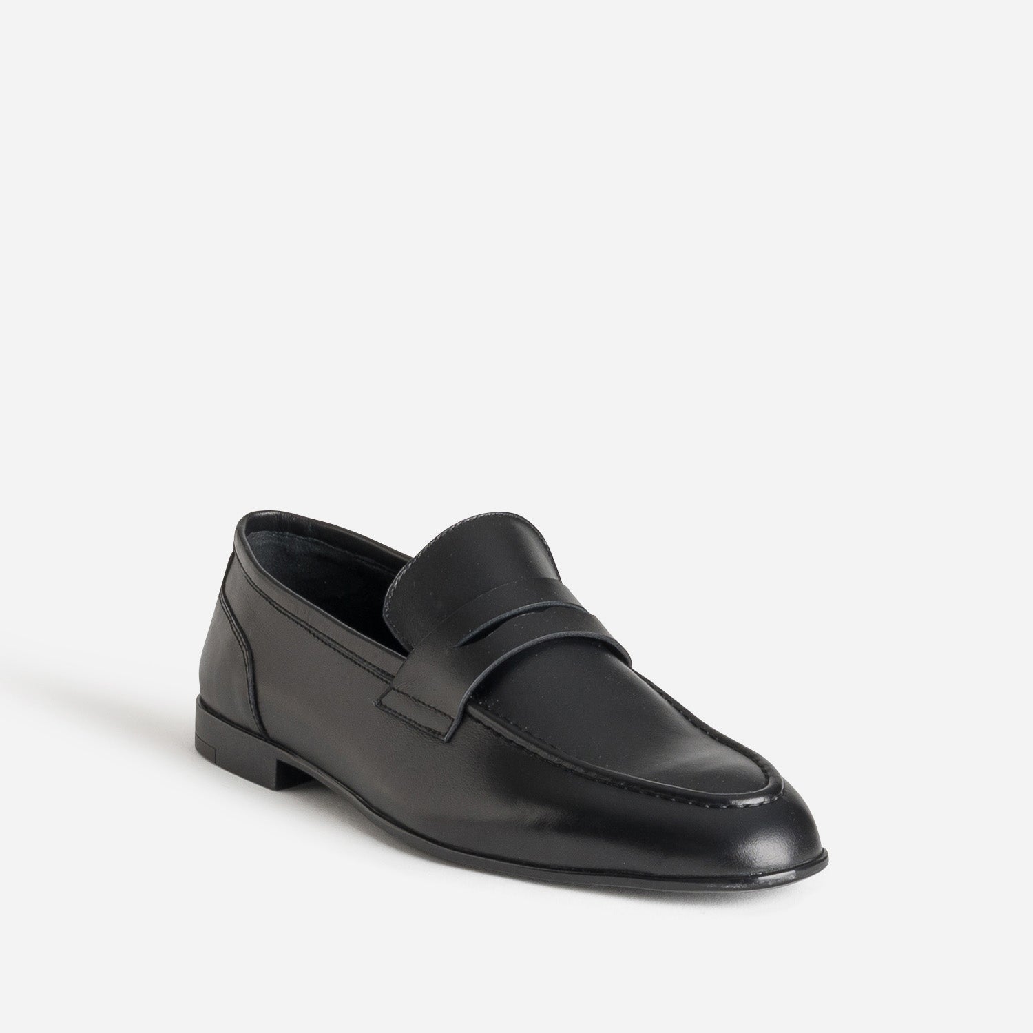 Mocassin noir cuir