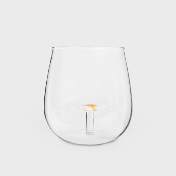 Szklanka ULME ze stokrotką w środku bez ucha 0,4 l HOMLA