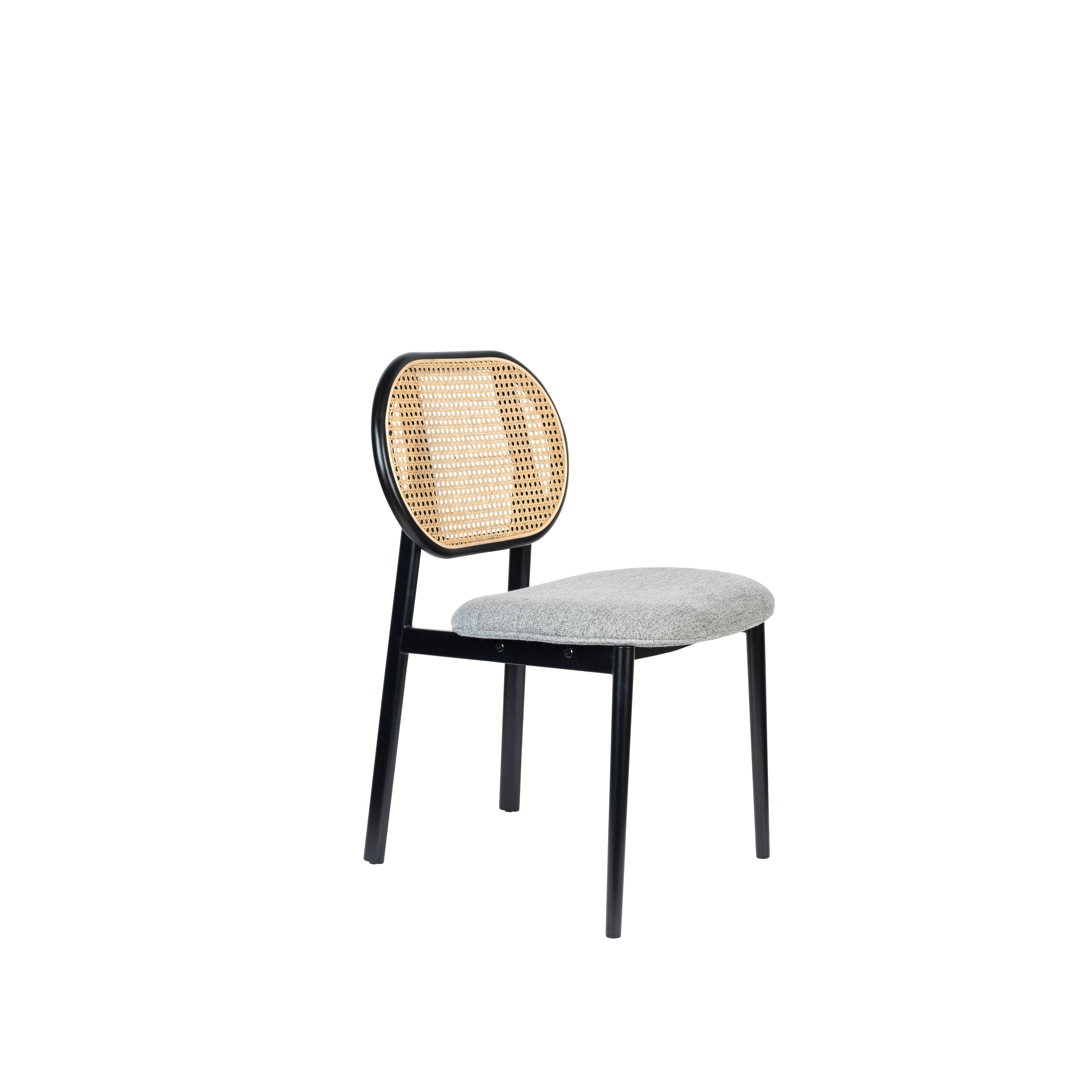 Zuiver Spike Eetkamerstoel Naturel Rotan/ Grijs