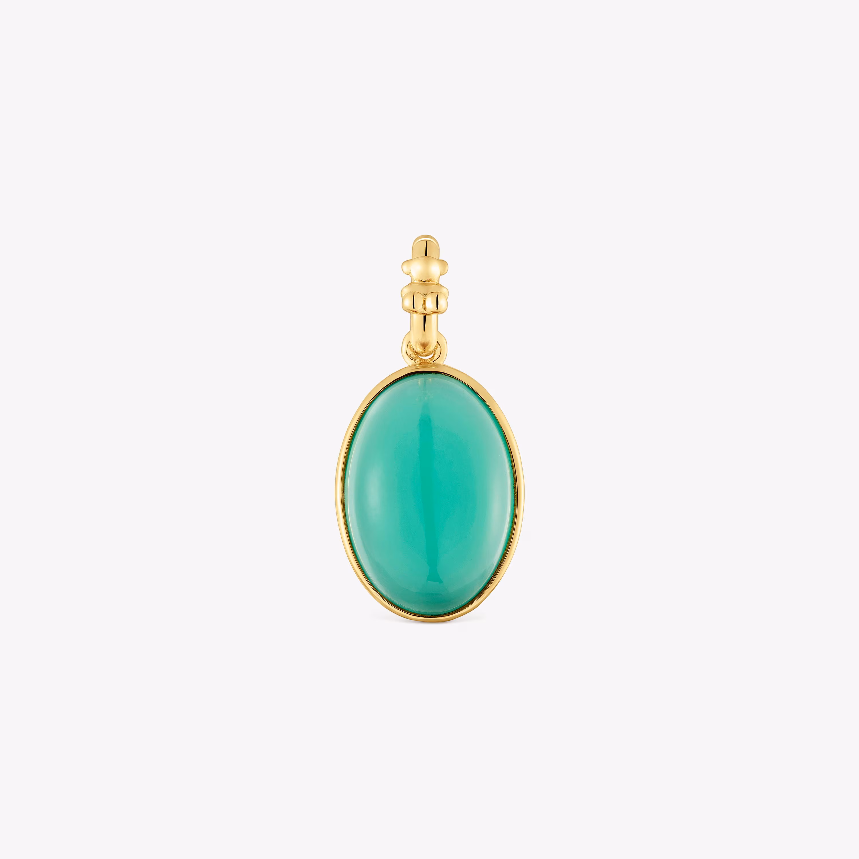 Colgante pequeño con baño de oro 18 kt sobre plata y calcedonia verde Medallions