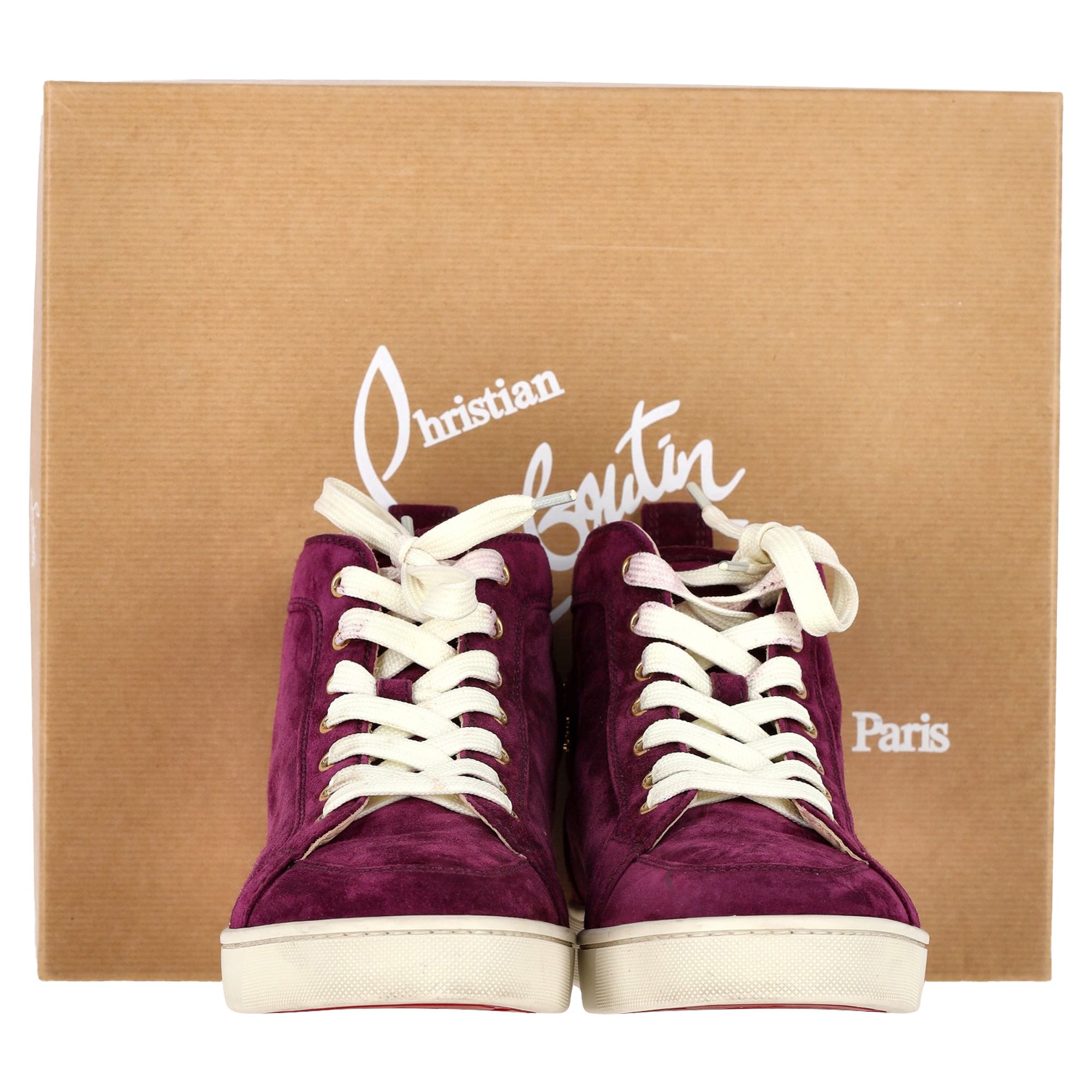 Christian Louboutin Preloved Rantus High Top Sneakers Purple Suede