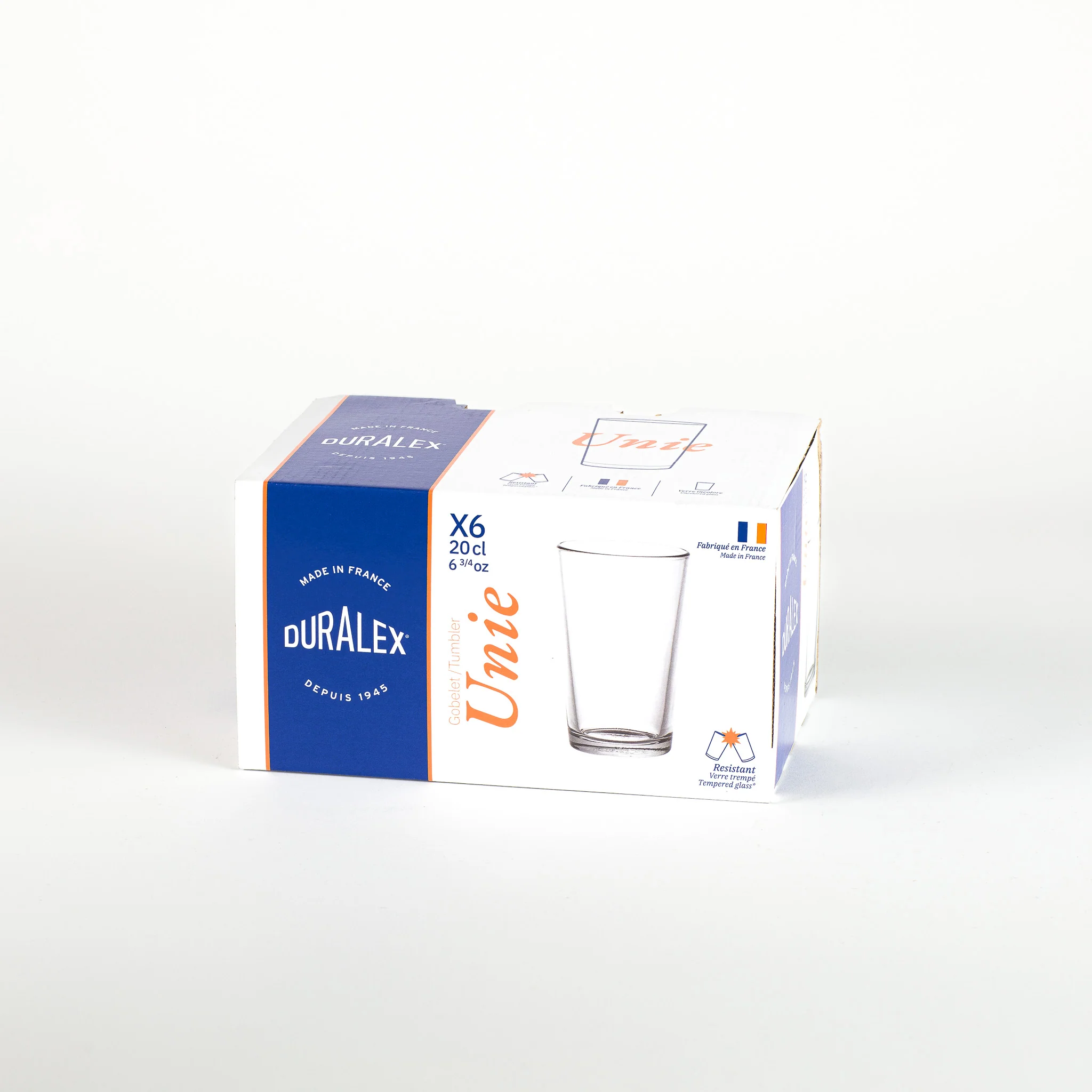 Unie - Verre transparent 20 cl (lot de 6)