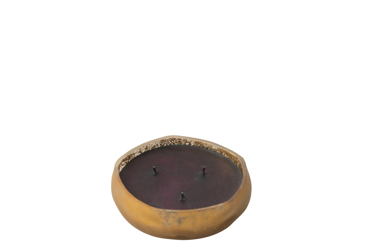 J-Line geurkaars M-Chic - Oud & Amber - glas - goud/zwart - small - 15U