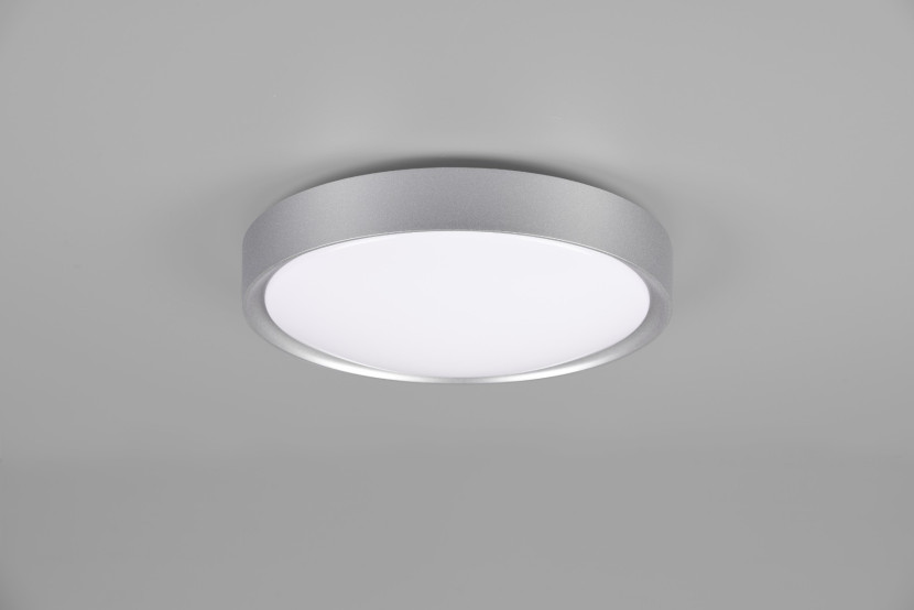 Plafon CLARIMOokrągły srebrno-biały LED 1x18W 33cm 1600lm IP44 Trio