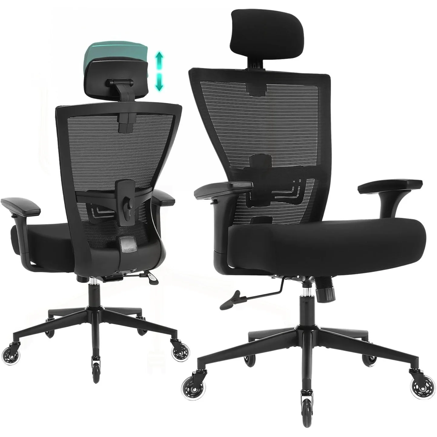 Adjustable Lumbar Support Duty Metal Base Mesh Chair