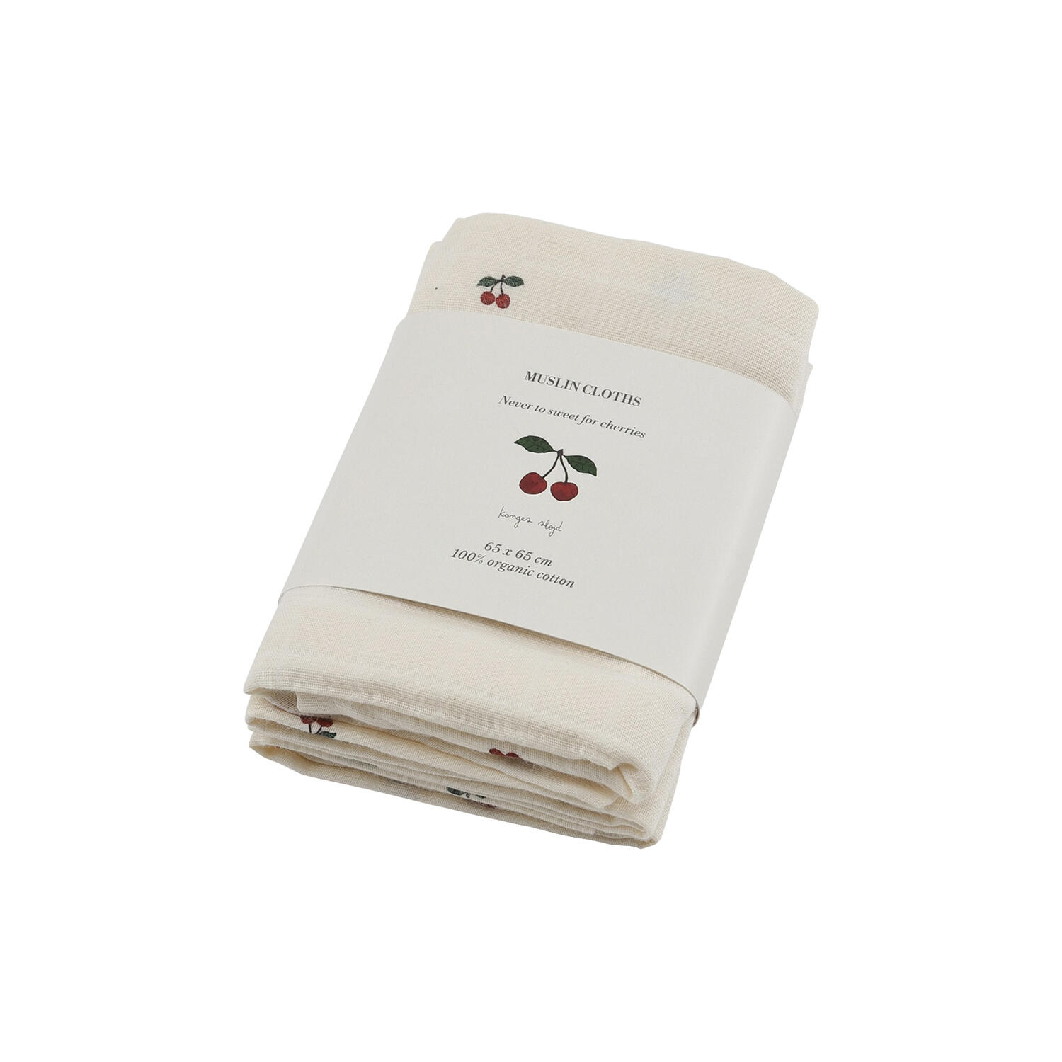 3-pak muslinstofble, cherry