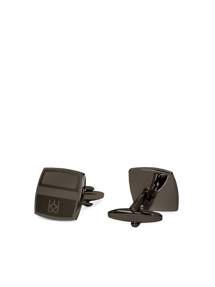 Square cufflinks in graphite colour