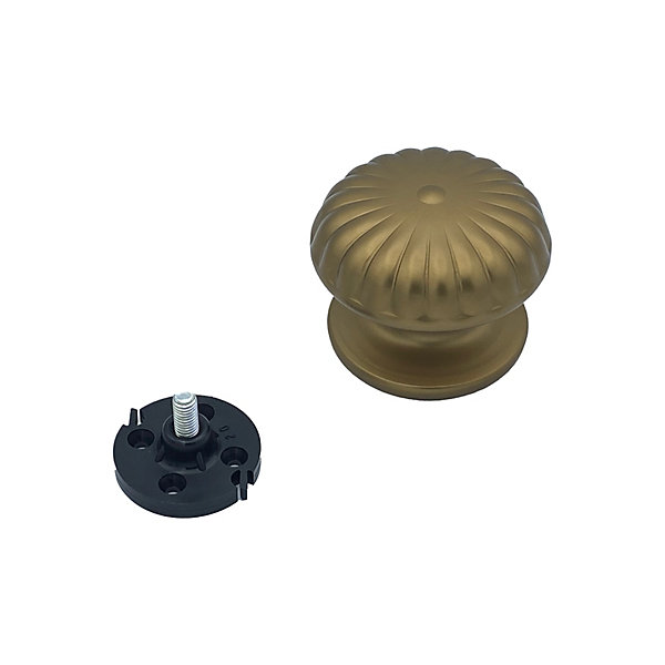Bouton tirant de porte fixe D80 mm en aluminium Bronze satiné - breveté - lot de 6 boutons