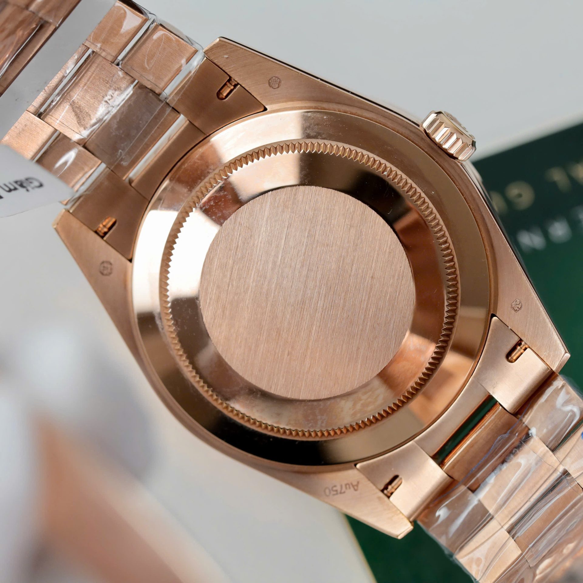 Rolex Day-Date RG Plated Green Dial Baguette Diamond 40mm Super Clone