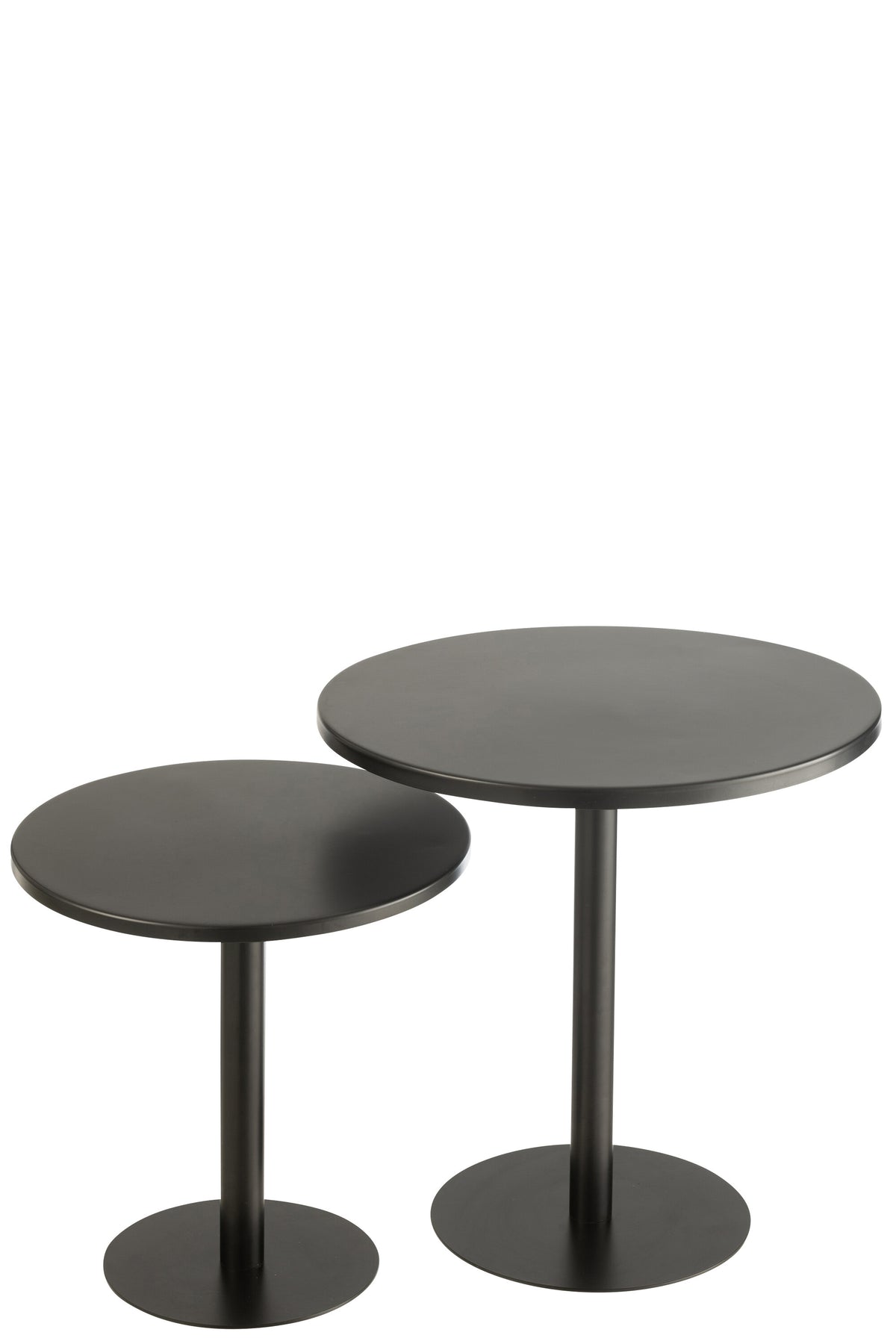 J-Line bijzettafel Rond - metaal - zwart - 2 stuks
