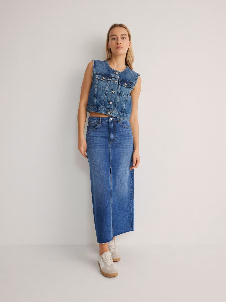 Denim Midi Skirt