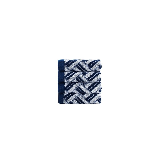 Brooks Brothers Criss Cross Stripe 4 pcs Wash Towels