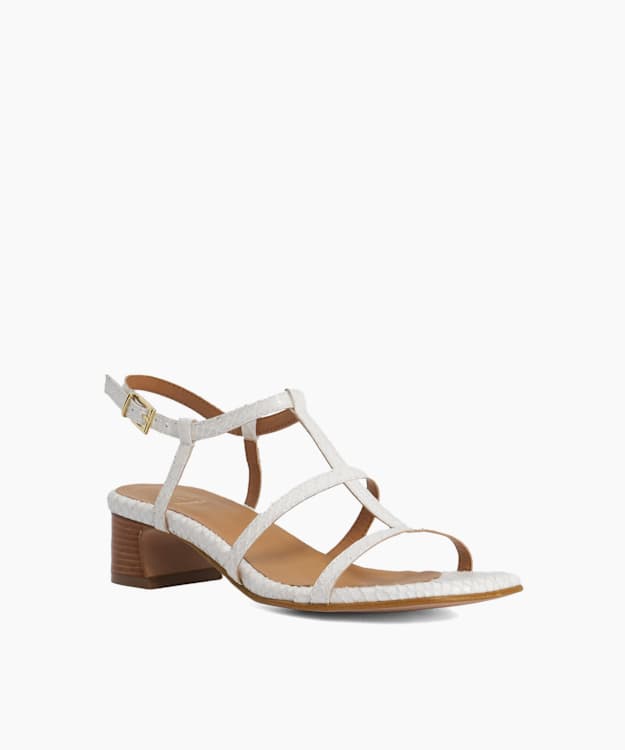 Justly White - Block Heel Sandals