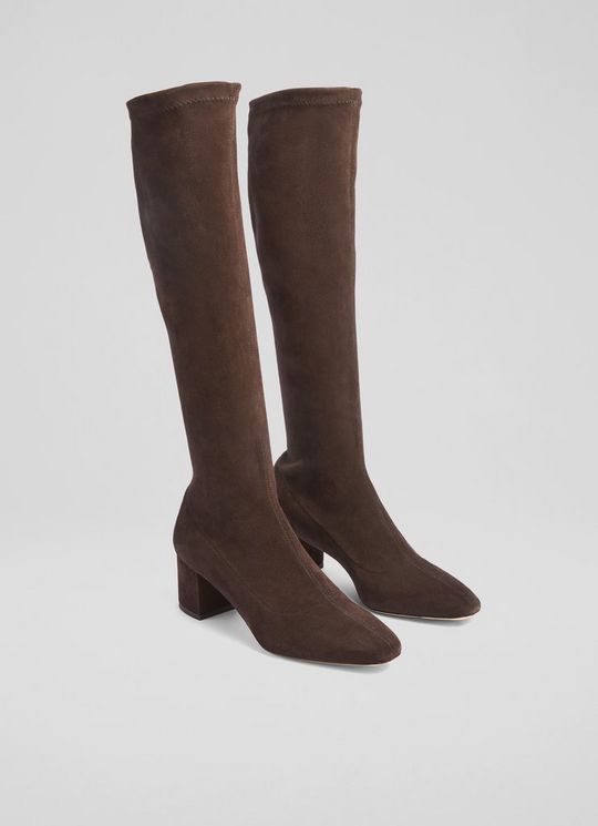 Eldon Espresso Block Heel Stretch Knee Boot